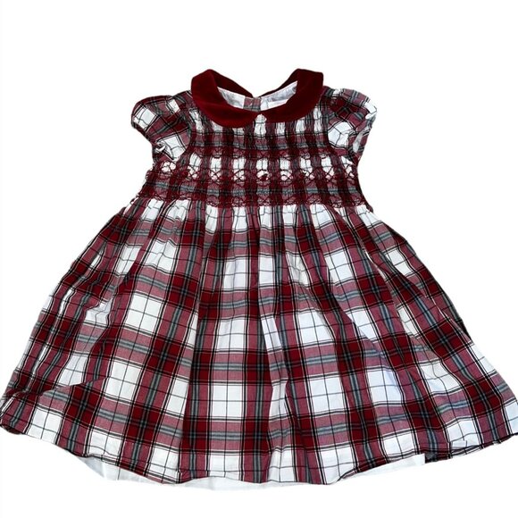 Janie & Jack Other - Janie & Jack Red Plaid Baby Dress Smocked Chest 18-24 Months